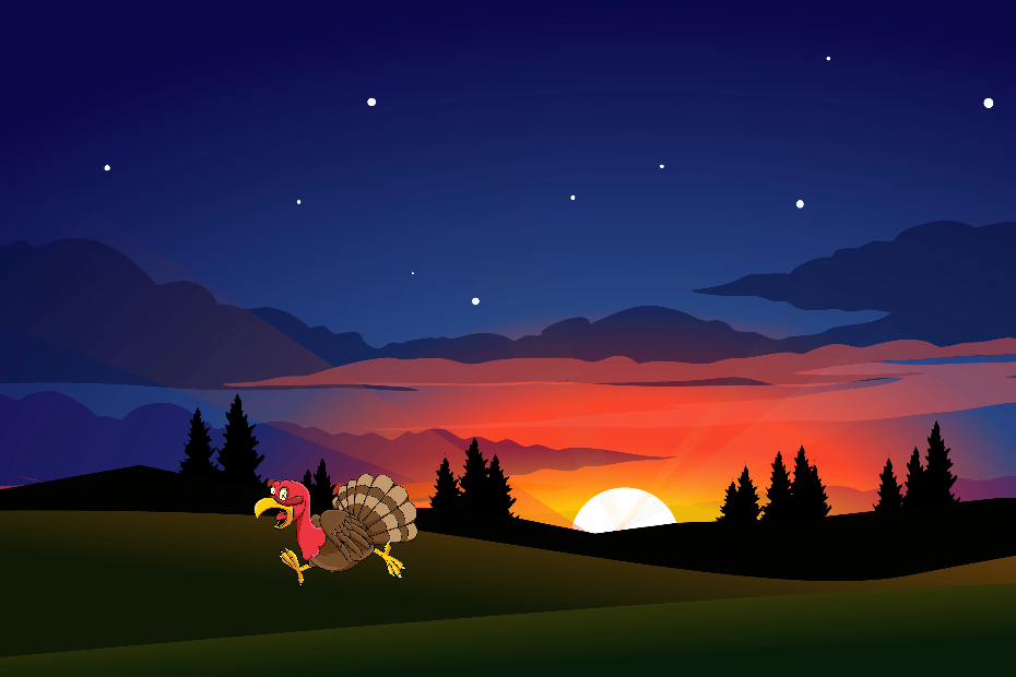 illustration of turkey running