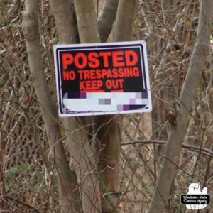 No Trespassing. Keep Out. sign
