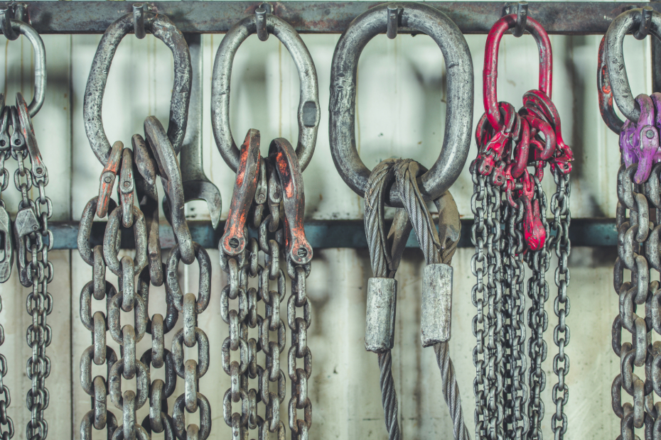 stock image chains hanging on hooks